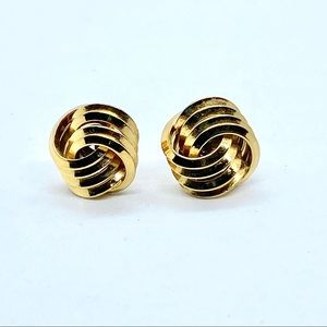 Vintage 80s gold tone love knot earrings